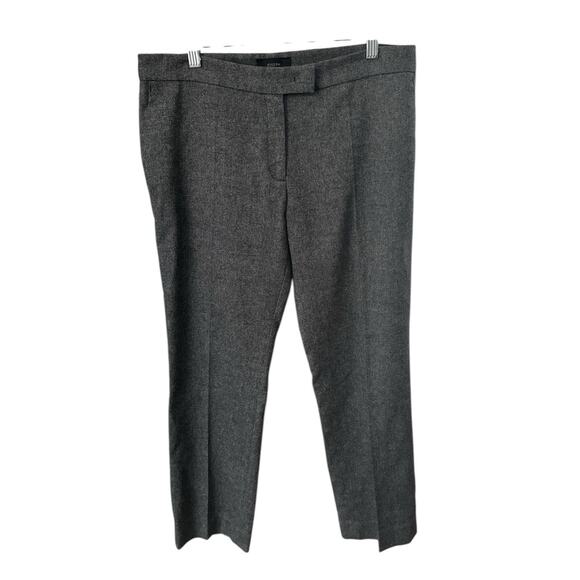 Joseph 40 Wool Gray Tweed Crop Trousers Straight 8 - Picture 1 of 11